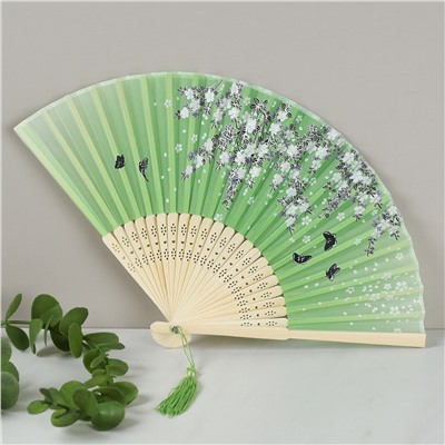 Веер 22 см бамбуковая основа / 6622-7 /уп 12/1000/