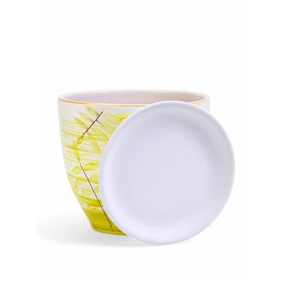 Горшок для цветов «Тропики», керамика, с поддоном, набор 4 шт.: 400 мл, 1 л, 2.5 л, 5 л