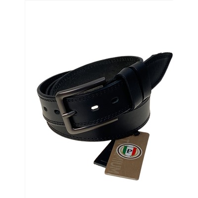 Ремень мужской из натуральной кожи, цвет черный