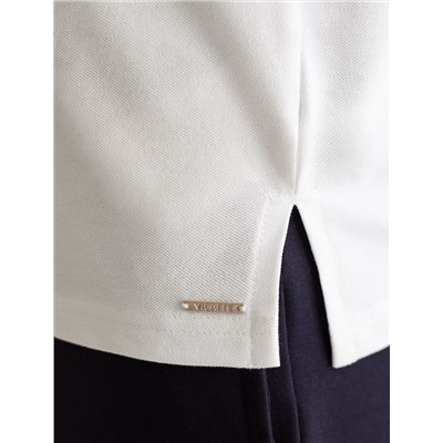 Футболка-поло из фактурного трикотажа