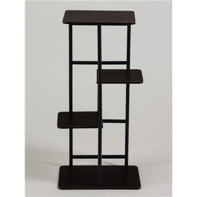 Подставка для цветов Greengo, 4 полки, 36×23×74 см, напольная, каркас металл, полки МДФ, чёрная