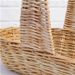 Плетёная корзина продуктовая, 45×23×10/35 см, ручное плетение, ива