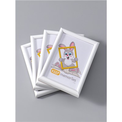 Набор фоторамок для фото 10×15 см «Радуга», 4 шт., белый, (пластиковый экран)