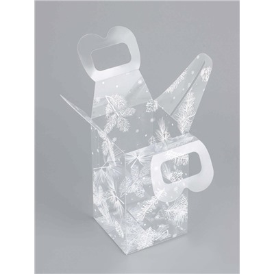 Коробка подарочная новогодняя складная ПВХ «Метель» 12×7×7 см