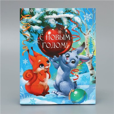 Пакет подарочный новогодний ламинированный «Тебе в Новый год», S 12×15×5.5 см