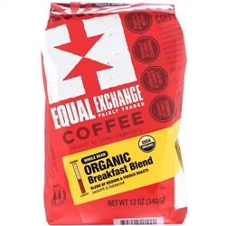 Equal Exchange, Organic, Coffee, Breakfast Blend, Whole Bean, 12 oz (340 g)