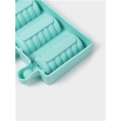 Форма для мороженого Доляна «Моника», силикон, 19.5×11 см, 4 ячейки (6.7×3.2 см), МИКС