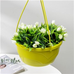 Кашпо для цветов подвесное с прикорневым поливом «Мальва», 4.7 л, цвет фисташковый