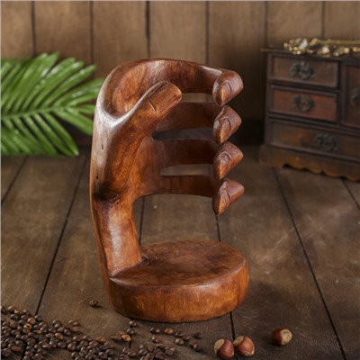 Подставка под бутылку «Рука», 14×14×25 см, дерево
