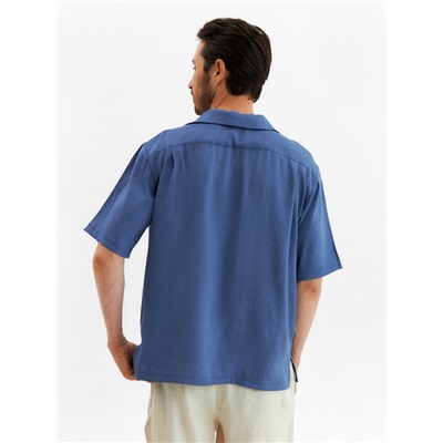 Рубашка мужская с коротким рукавом MIST, размер 54, синяя