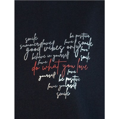 Футболка с принтом свободная из премиального 100% хлопка