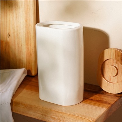 Банка для сыпучих SL Home «Тренто», 1 л,11×7.5×18.5 см, фарфор, белая