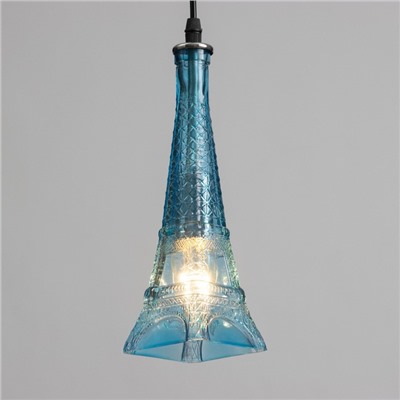 Светильник подвесной «Эйфель» Е14 40 Вт синий 8×8×27-127 см