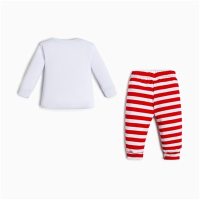 Костюм детский (джемпер и брюки) «Крошка Я. Мой первый НГ», рост 62-68 см, красный, белый