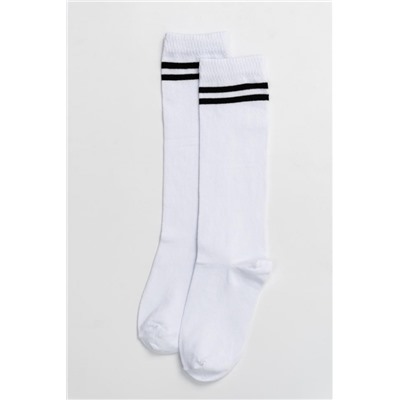 Гольфы женские Графика (2 полосы) (Белый)