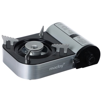 Плита газовая портативная maclay, для кемпинга, 20×25×9 см, серая