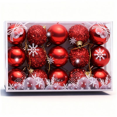 Набор новогодних украшений "Волшебный Новый год" (15шт х 4см)