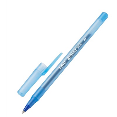 Ручка шариковая BIC Round Stic корпус голубой, синяя, 3 шт. на блистере