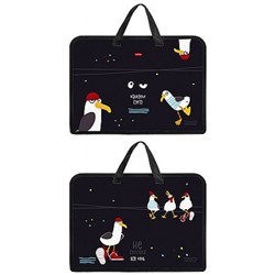 Папка для тетрадей пластиковая А4 на молнии с ручками 340х245х35 мм "Приключения чайки" (094450) 07094 Хатбер