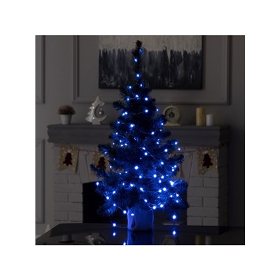 Умная гирлянда «Нить» 10 м роса, IP20, серебристая нить, 100 LED, управление с приложения, свечение RGB, USB