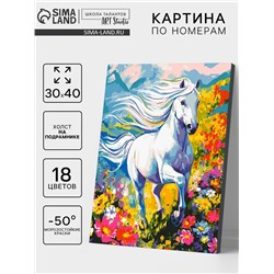 Картина по номерам на холсте «Белый конь» 30×40 см