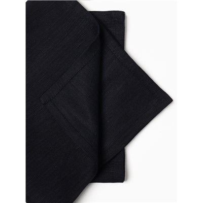 Набор салфеток с декоративными кольцами «Этель» Dark, 40×40 см - 4 шт., 100% лён