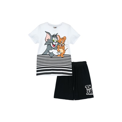 Комплект трикотажный для девочек: фуфайка (футболка), шорты