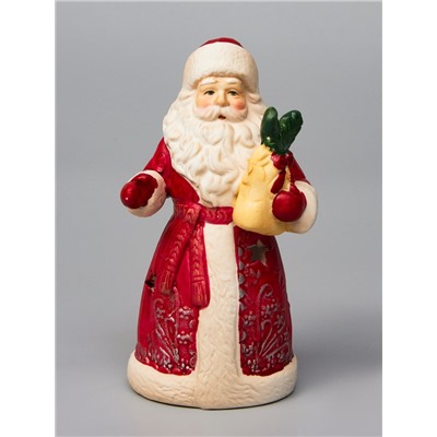 Светодиодная фигура «Дед Мороз», 13.2×7.1×6 см, 1 LED, керамика, от батарейки CR2032×1, тёплый белый свет