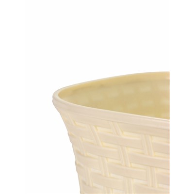 Кашпо для цветов «Ротанг», 4.6 л, 22.4×22.4×16.5 см, пластиковое, с поддоном, бежевое