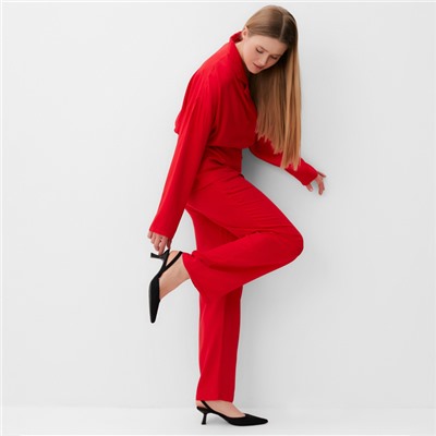 Костюм женский (рубашка, брюки) MINAKU: Casual Collection, размер 40, красный
