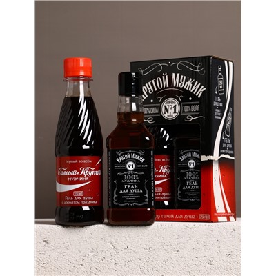 Подарочный набор «Крутой мужик»: гель для душа виски и кола, 2×250 мл, Чистое счастье