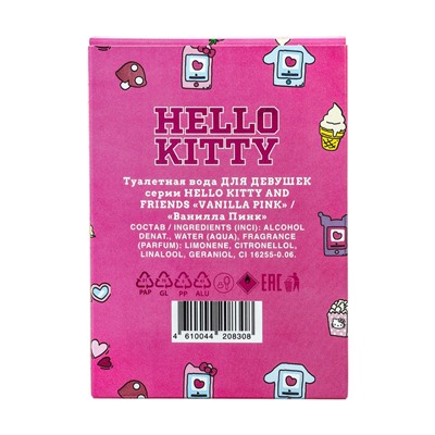 Туалетная вода HELLO KITTY and friends KUROMI  VANILLA PINK, 30 мл