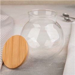 Банка для сыпучих продуктов «Эко. Бабл», 950 мл, 12.5×13.5 см, стекло, прозрачная