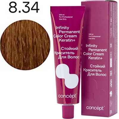 CONCEPT Infinity Стойкий краситель для волос 8.34 Блондин золотисто-медный 100 мл