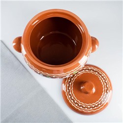 Жаровня Кунгурская керамика, 3 л, керамика, коричневая