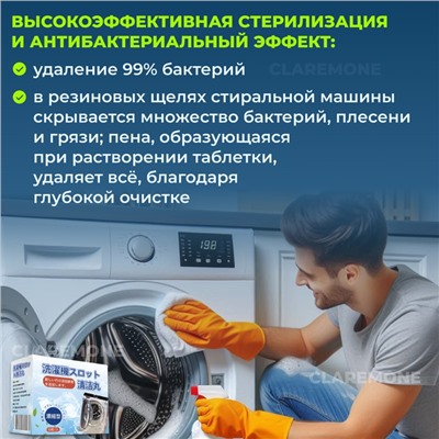 Очиститель для стиральных машин, 16 таблеток