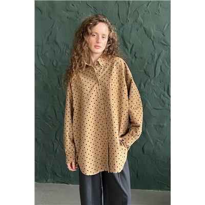 Рубашка женская  HUG077/11/Бежевый, черный