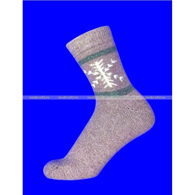 Зувей носки женские ангора внутри махра Снежинки