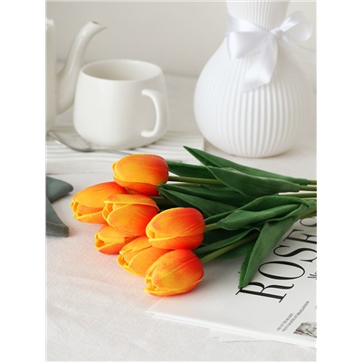 Цветок искусственный Тюльпан 30 см оранжевые / 1205 /уп 10/200/1200/ латэкс