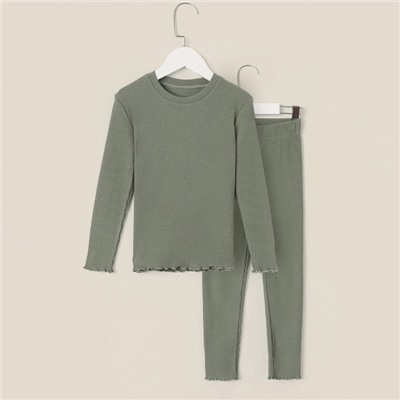 Пижама детская SL HOME, размер 28 (86-92 см), оливковая