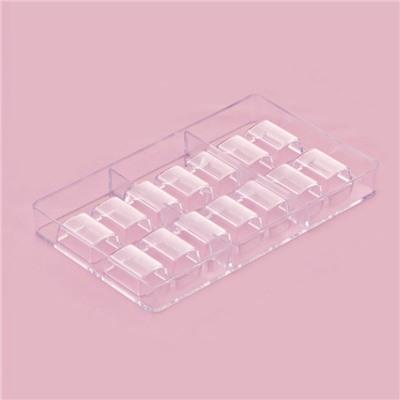 Форма для конфет и шоколада «Шоколатье», 20×12×2.5 см, 14 ячеек 3.3×2.1×1.5 см, прозрачная