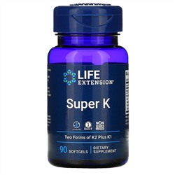 Life Extension, Продукт «Super K», 90 мягких желатиновых капсул