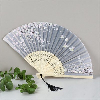 Веер 22 см бамбуковая основа / 6622-7 /уп 12/1000/