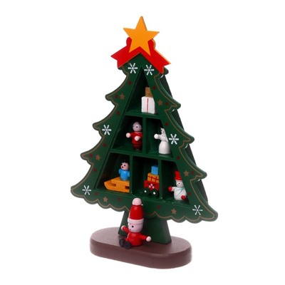 Сувенир «Ёлка с ячейками под подарки», 14.5×19.5 см, зелёная