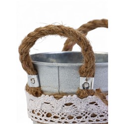 Кашпо «Ведёрко Линдберг», 10×10×11 см, серое