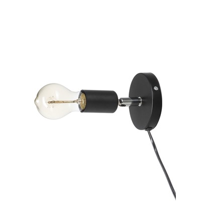 Спот «Дарни» с проводом и выключателем Е27 40 Вт чёрный 10×10×10-160 см