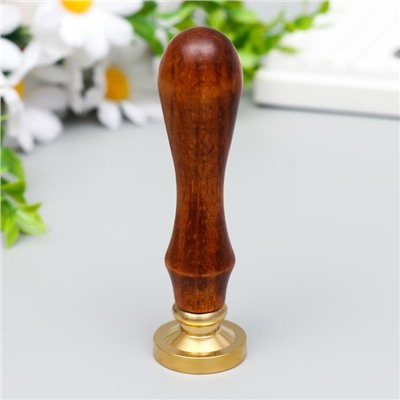 Печать для сургуча с деревянной ручкой «Череп и кости», 9×2.5×2.5 см