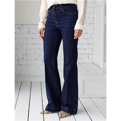 Джинсы клеш от колена из эластичного денима средней плотности