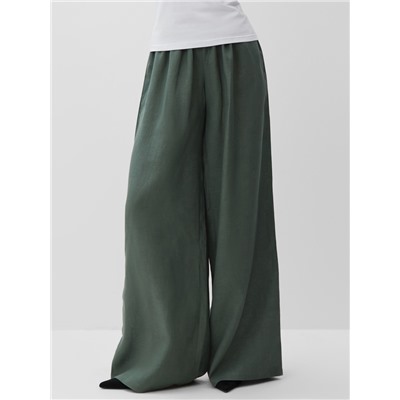 Брюки женские oversize MINAKU: Safari, зелёные, размер 42