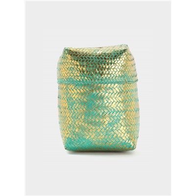 Корзинка плетёная «Голден», 20×20×26 см, голубая